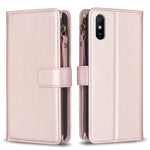 Custodia portafoglio in pelle con 9 slot carte per Xiaomi Redmi 9