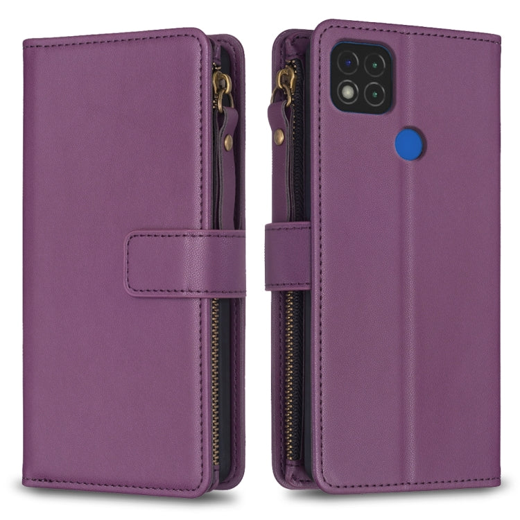 Custodia portafoglio in pelle con 9 slot carte per Xiaomi Redmi 9
