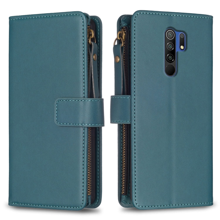 Custodia portafoglio in pelle con 9 slot carte per Xiaomi Redmi 9