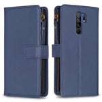 Custodia portafoglio in pelle con 9 slot carte per Xiaomi Redmi 9