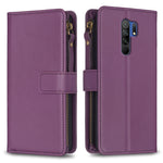 Custodia portafoglio in pelle con 9 slot carte per Xiaomi Redmi 9