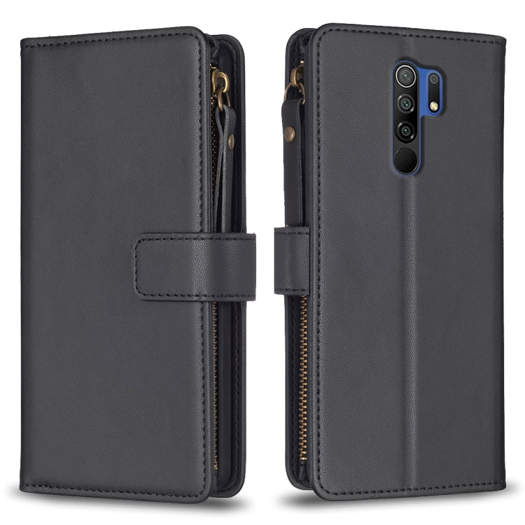 Custodia portafoglio in pelle con 9 slot carte per Xiaomi Redmi 9