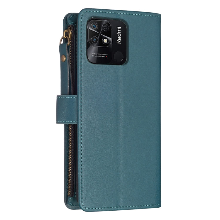 Custodia per telefono a conchiglia in pelle con portafoglio con cerniera a 9 slot per schede, For Xiaomi Redmi 10C, For Xiaomi 12 Pro, For Xiaomi 12, For Xiaomi Redmi Note 11 Pro