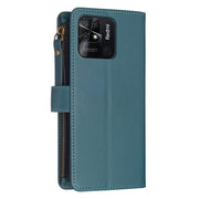 Custodia per telefono a conchiglia in pelle con portafoglio con cerniera a 9 slot per schede, For Xiaomi Redmi 10C, For Xiaomi 12 Pro, For Xiaomi 12, For Xiaomi Redmi Note 11 Pro