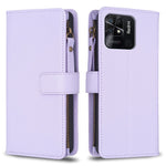 Custodia per telefono a conchiglia in pelle con portafoglio con cerniera a 9 slot per schede, For Xiaomi Redmi 10C, For Xiaomi 12 Pro, For Xiaomi 12, For Xiaomi Redmi Note 11 Pro