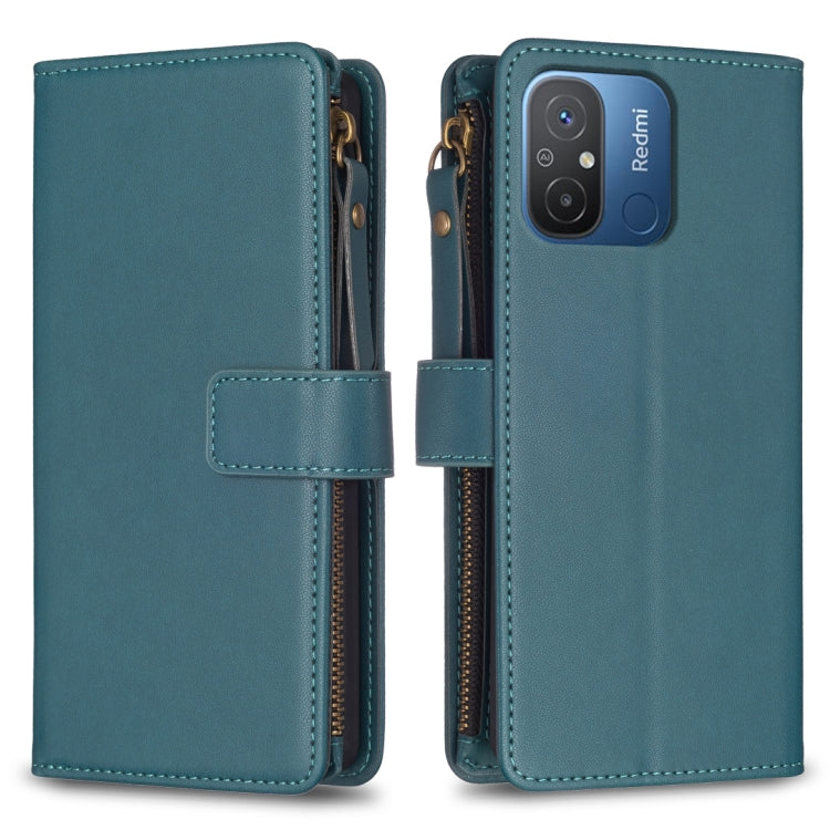 Custodia per telefono a conchiglia in pelle con portafoglio con cerniera a 9 slot per schede, For Xiaomi Redmi 12C, For Xiaomi 13 Lite, For Xiaomi Redmi K60 / K60 Pro, For Xiaomi 13 Pro