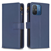 Custodia per telefono a conchiglia in pelle con portafoglio con cerniera a 9 slot per schede, For Xiaomi Redmi 12C, For Xiaomi 13 Lite, For Xiaomi Redmi K60 / K60 Pro, For Xiaomi 13 Pro