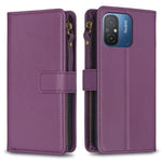 Custodia portafoglio in pelle con 9 slot per Xiaomi Redmi 12C