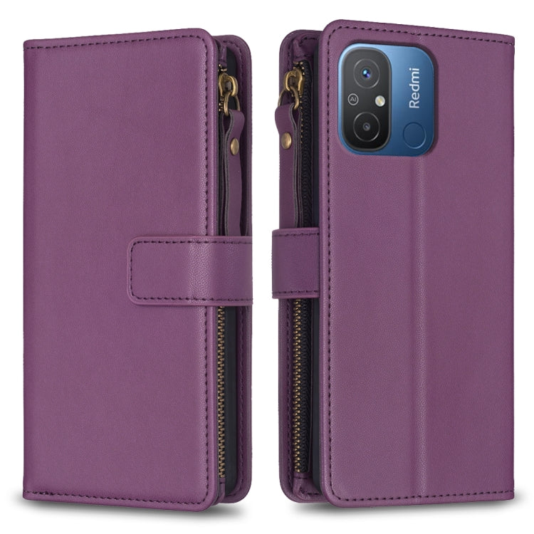 Custodia portafoglio in pelle con 9 slot per Xiaomi Redmi 12C