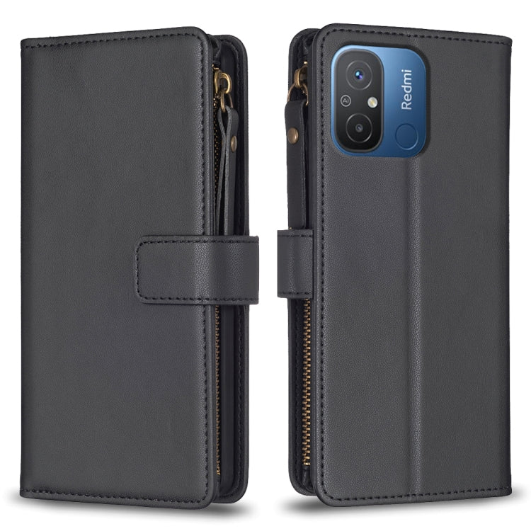 Custodia portafoglio in pelle con 9 slot per Xiaomi Redmi 12C