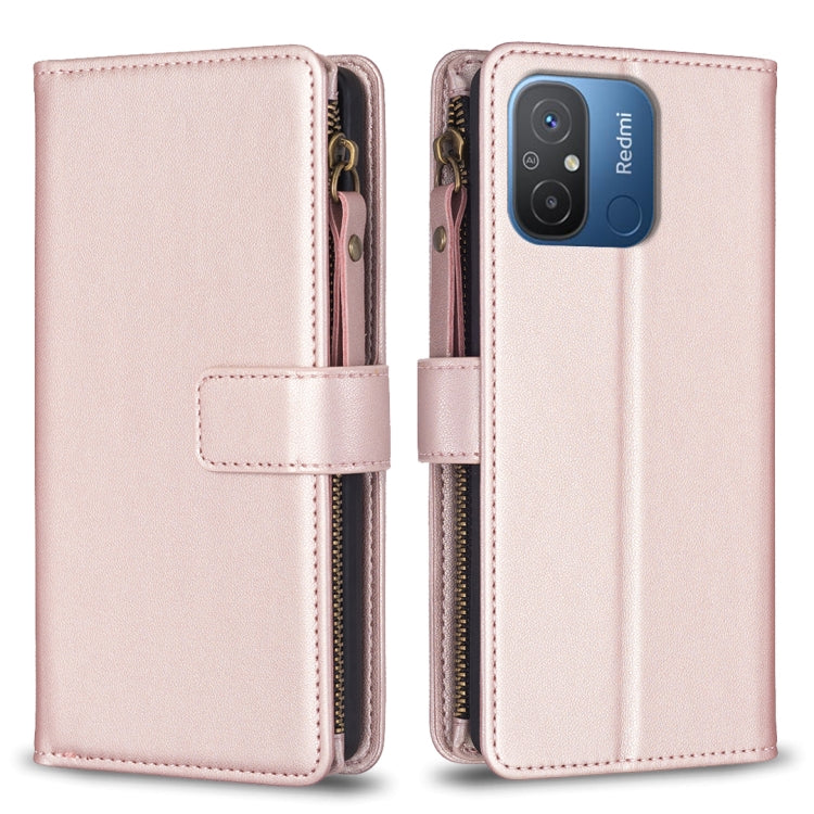 Custodia portafoglio in pelle con 9 slot per Xiaomi Redmi 12C