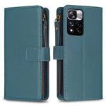 Custodia per telefono a conchiglia in pelle con portafoglio con cerniera a 9 slot per schede, For Xiaomi Redmi 10C, For Xiaomi 12 Pro, For Xiaomi 12, For Xiaomi Redmi Note 11 Pro