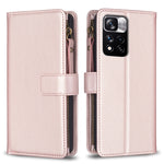 Custodia per telefono a conchiglia in pelle con portafoglio con cerniera a 9 slot per schede, For Xiaomi Redmi 10C, For Xiaomi 12 Pro, For Xiaomi 12, For Xiaomi Redmi Note 11 Pro