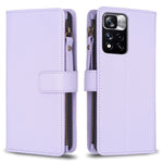Custodia per telefono a conchiglia in pelle con portafoglio con cerniera a 9 slot per schede, For Xiaomi Redmi 10C, For Xiaomi 12 Pro, For Xiaomi 12, For Xiaomi Redmi Note 11 Pro
