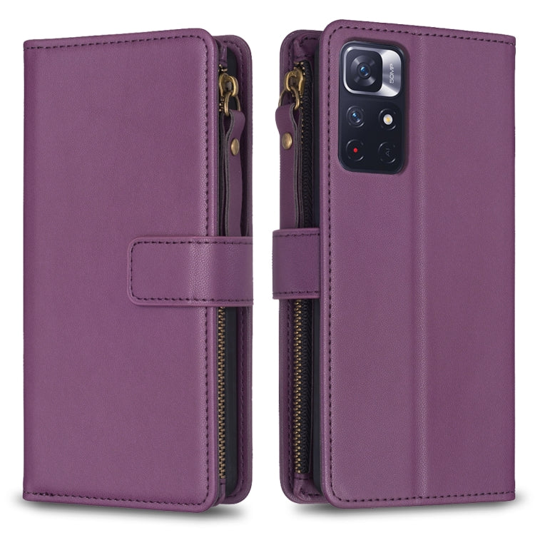 Custodia portafoglio in pelle con 9 slot per Xiaomi Poco F5