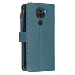 Custodia per telefono a conchiglia in pelle con portafoglio con cerniera a 9 slot per schede, For Xiaomi Redmi Note 9, For Xiaomi Redmi Note 9 Pro Max
