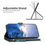 Custodia per telefono a conchiglia in pelle con portafoglio con cerniera a 9 slot per schede, For Xiaomi Redmi Note 9, For Xiaomi Redmi Note 9 Pro Max