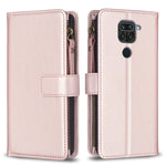 Custodia per telefono a conchiglia in pelle con portafoglio con cerniera a 9 slot per schede, For Xiaomi Redmi Note 9, For Xiaomi Redmi Note 9 Pro Max