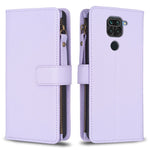 Custodia per telefono a conchiglia in pelle con portafoglio con cerniera a 9 slot per schede, For Xiaomi Redmi Note 9, For Xiaomi Redmi Note 9 Pro Max
