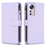 Custodia per telefono a conchiglia in pelle con portafoglio con cerniera a 9 slot per schede, For Xiaomi Redmi 10C, For Xiaomi 12 Pro, For Xiaomi 12, For Xiaomi Redmi Note 11 Pro