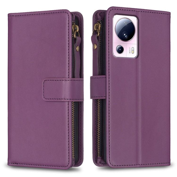 Custodia portafoglio in pelle con 9 slot per Xiaomi Redmi 12C