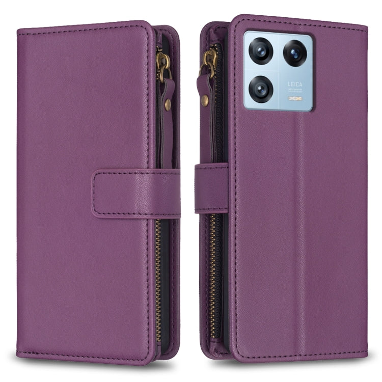 Custodia portafoglio in pelle con 9 slot per Xiaomi Redmi 12C