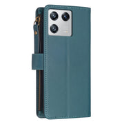 Custodia per telefono a conchiglia in pelle con portafoglio con cerniera a 9 slot per schede, For Xiaomi 13, For Xiaomi 12T / 12T Pro, For Xiaomi 12 Lite, For Xiaomi Redmi 10 5G