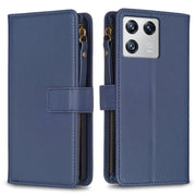 Custodia per telefono a conchiglia in pelle con portafoglio con cerniera a 9 slot per schede, For Xiaomi 13, For Xiaomi 12T / 12T Pro, For Xiaomi 12 Lite, For Xiaomi Redmi 10 5G