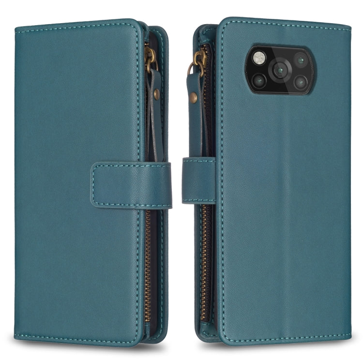 Custodia portafoglio in pelle con 9 slot carte per Xiaomi Redmi 9