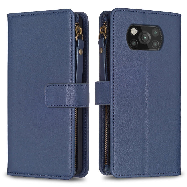 Custodia portafoglio in pelle con 9 slot carte per Xiaomi Redmi 9