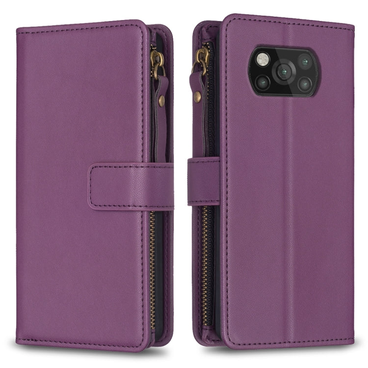 Custodia portafoglio in pelle con 9 slot carte per Xiaomi Redmi 9