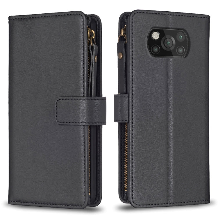 Custodia portafoglio in pelle con 9 slot carte per Xiaomi Redmi 9