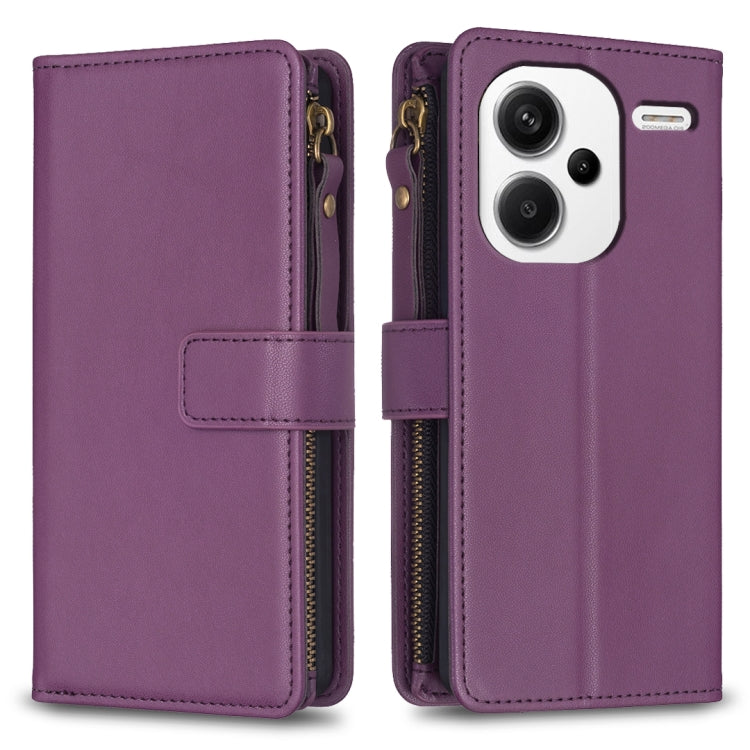Custodia portafoglio in pelle con 9 slot per Xiaomi Redmi 13C