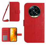 Skin Feel Custodia per telefono in pelle con flip in rilievo Sun Flower con cordino, For Realme 13 Pro 5G / 13 Pro+ 5G, For Realme C63 5G