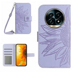 Skin Feel Custodia per telefono in pelle con flip in rilievo Sun Flower con cordino, For Realme 13 Pro 5G / 13 Pro+ 5G, For Realme C63 5G
