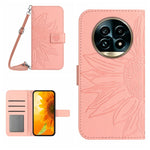 Skin Feel Custodia per telefono in pelle con flip in rilievo Sun Flower con cordino, For Realme 13 Pro 5G / 13 Pro+ 5G, For Realme C63 5G