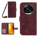 Skin Feel Custodia per telefono in pelle con flip in rilievo Sun Flower con cordino, For Realme 13 Pro 5G / 13 Pro+ 5G, For Realme C63 5G