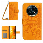 Skin Feel Custodia per telefono in pelle con flip in rilievo Sun Flower con cordino, For Realme 13 Pro 5G / 13 Pro+ 5G, For Realme C63 5G
