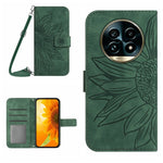Skin Feel Custodia per telefono in pelle con flip in rilievo Sun Flower con cordino, For Realme 13 Pro 5G / 13 Pro+ 5G, For Realme C63 5G