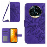 Skin Feel Custodia per telefono in pelle con flip in rilievo Sun Flower con cordino, For Realme 13 Pro 5G / 13 Pro+ 5G, For Realme C63 5G