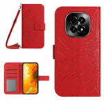Skin Feel Custodia per telefono in pelle con flip in rilievo Sun Flower con cordino, For Realme 13 Pro 5G / 13 Pro+ 5G, For Realme C63 5G