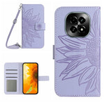Skin Feel Custodia per telefono in pelle con flip in rilievo Sun Flower con cordino, For Realme 13 Pro 5G / 13 Pro+ 5G, For Realme C63 5G