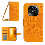 Skin Feel Custodia per telefono in pelle con flip in rilievo Sun Flower con cordino, For Realme 13 Pro 5G / 13 Pro+ 5G, For Realme C63 5G