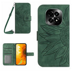 Skin Feel Custodia per telefono in pelle con flip in rilievo Sun Flower con cordino, For Realme 13 Pro 5G / 13 Pro+ 5G, For Realme C63 5G