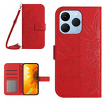 Skin Feel Custodia per telefono in pelle con flip in rilievo Sun Flower con cordino, For Realme C85 Pro 4G, For Realme 15T 5G