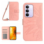 Skin Feel Custodia per telefono in pelle con flip in rilievo Sun Flower con cordino, For Realme 16 Pro+ 5G, For Realme C85 5G