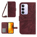Skin Feel Custodia per telefono in pelle con flip in rilievo Sun Flower con cordino, For Realme 16 Pro+ 5G, For Realme C85 5G