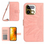 Skin Feel Custodia per telefono in pelle con flip in rilievo Sun Flower con cordino, For Realme 16 Pro+ 5G, For Realme C85 5G