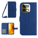 Skin Feel Custodia per telefono in pelle con flip in rilievo Sun Flower con cordino, For Realme 16 Pro+ 5G, For Realme C85 5G