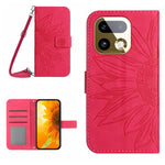 Skin Feel Custodia per telefono in pelle con flip in rilievo Sun Flower con cordino, For Realme 16 Pro+ 5G, For Realme C85 5G